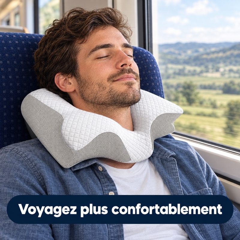 Voyagez plus confortablement avec l'oreiller cervical TravelRest