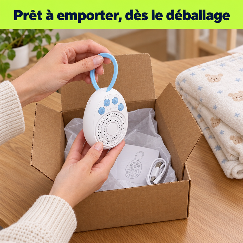 Déballage de l'appareil NanaSon, prêt à emporter