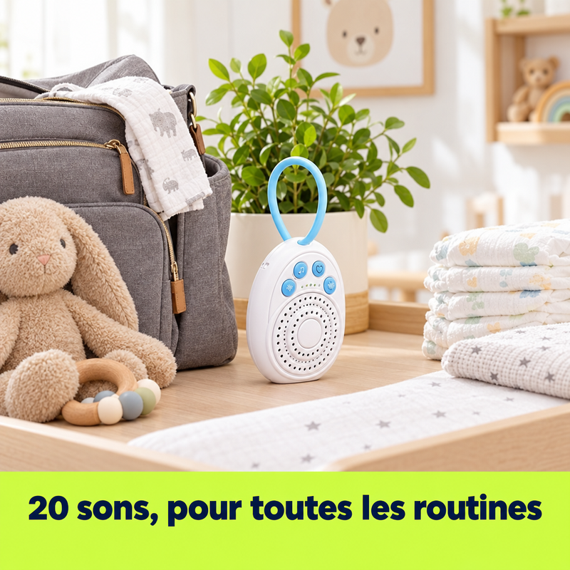NanaSon : 20 sons pour toutes les routines, sur une table à langer