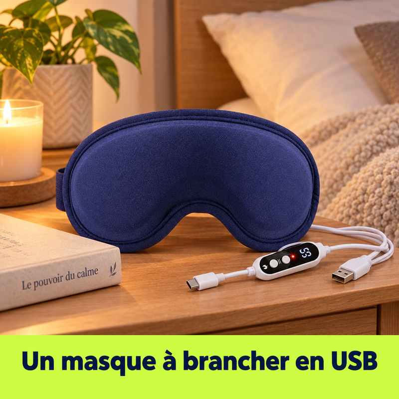 Un masque à brancher en USB : LumiEye sur une table de chevet