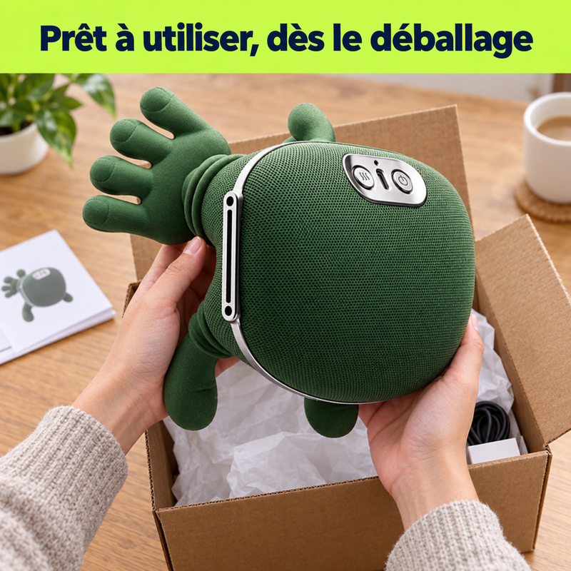 Déballage du masseur dos chauffant ZenKnot Pro, prêt à utiliser
