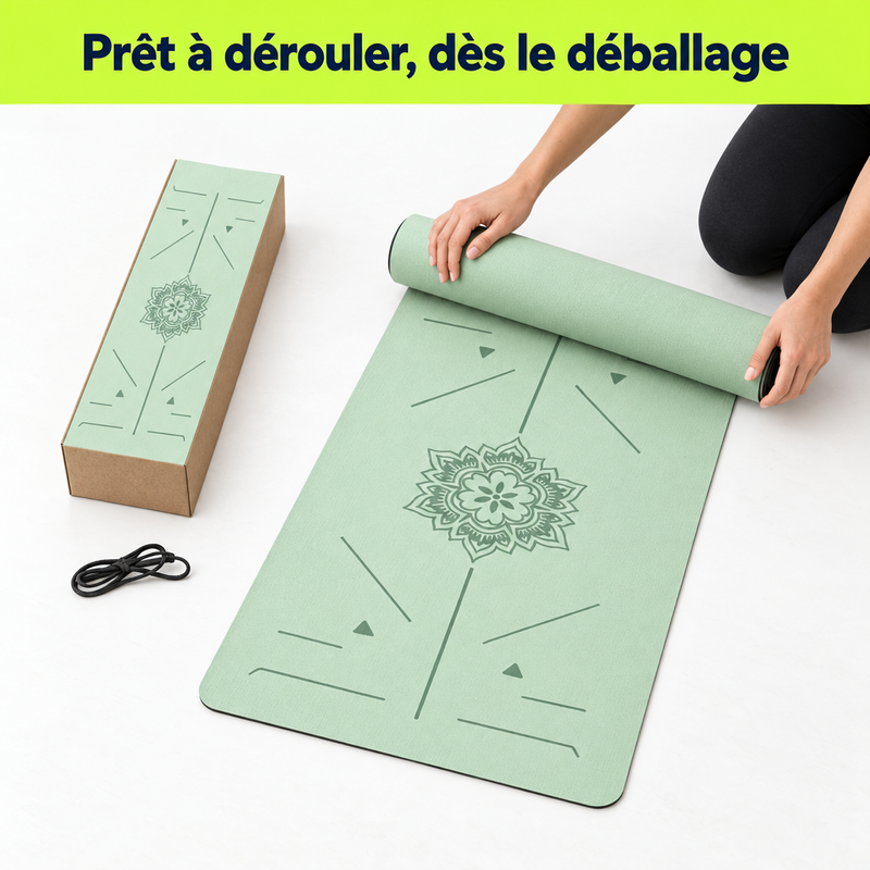 Déroulage du tapis de yoga ZenMat™ - prêt à dérouler dès le déballage