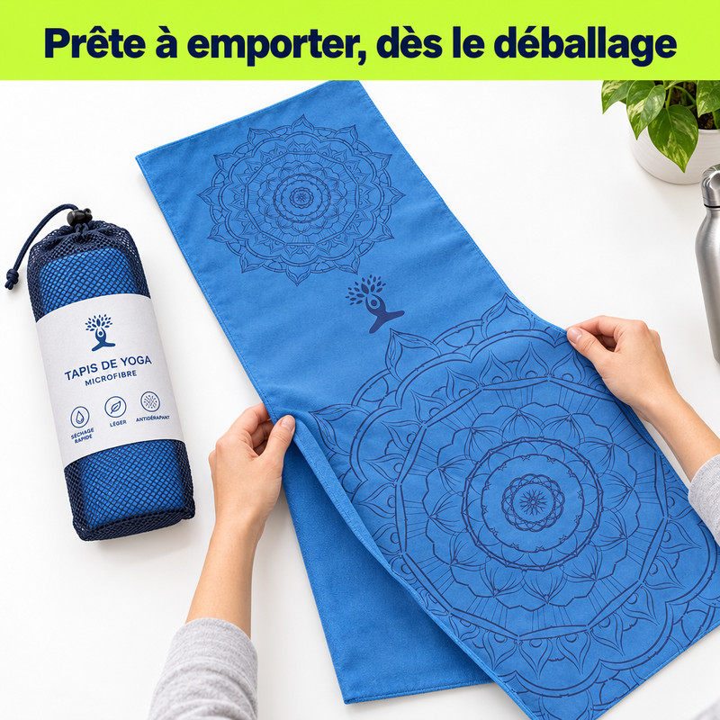 Déballage de la serviette de yoga DryFlow™ - prête à emporter dès le déballage